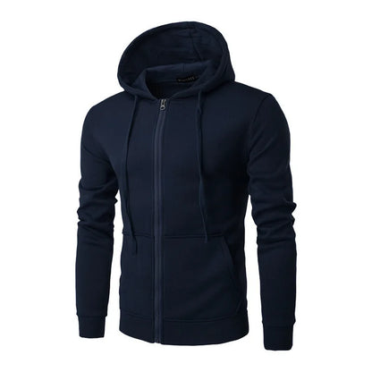 Men's Slim Fit Zip-Up Hoodie — Long Sleeve Autumn Sweatshirt Jacket