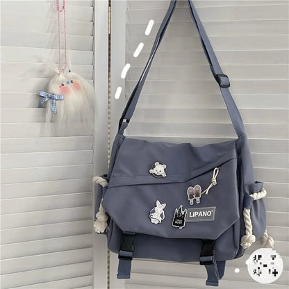 Korean Street Style Crossbody Bag — Versatile Shoulder & Messenger Bag