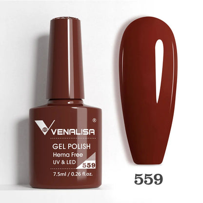 Venalisa HEMA-Free Glitter Gel Nail Polish — Full Coverage UV LED Soak-Off, Jelly Pink & Nude