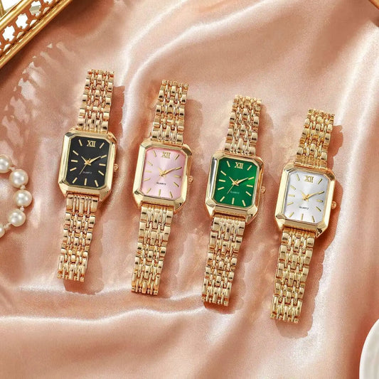 Women’s Rectangle Quartz Watch – Gold & Silver Styles