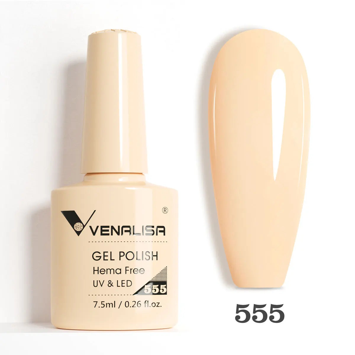 Venalisa HEMA-Free Glitter Gel Nail Polish — Full Coverage UV LED Soak-Off, Jelly Pink & Nude