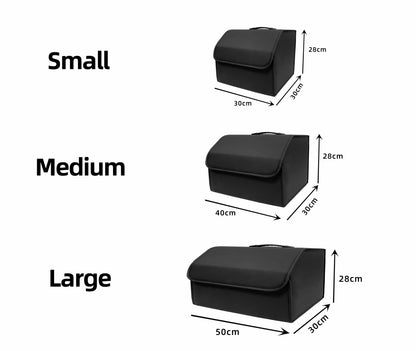 PU Leather Car Trunk Organizer — Collapsible Waterproof Storage Box for SUV, Camping & Road Trips