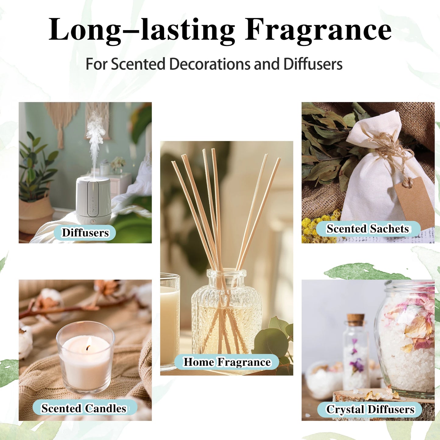 MAYJAM 100ml Essential Oil with Dropper — Sandalwood, Lavender, Eucalyptus & Vanilla Aroma Oil for Humidifier & Candle Burner