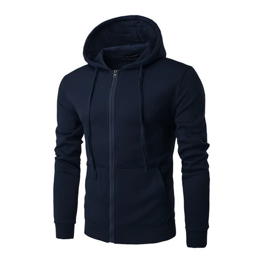 Men's Slim Fit Zip-Up Hoodie — Long Sleeve Autumn Sweatshirt Jacket