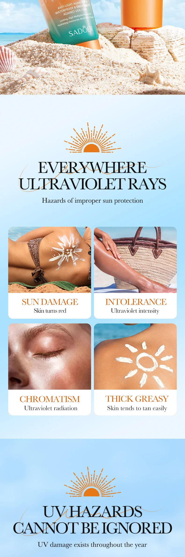 SPF50+ PA+++ Dual Tube Multi-Effect Facial Sunscreen — Brightening Solar Blocker