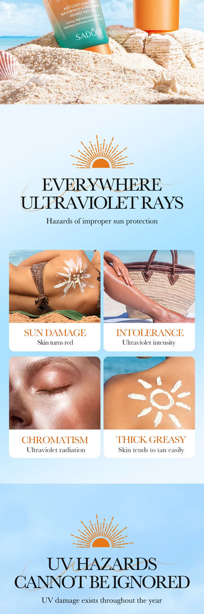 SPF50+ PA+++ Dual Tube Multi-Effect Facial Sunscreen — Brightening Solar Blocker