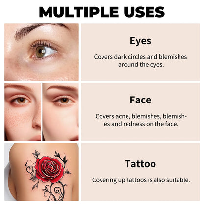 Waterproof Full Coverage Concealer — Covers Tattoos, Scars & Dark Spots