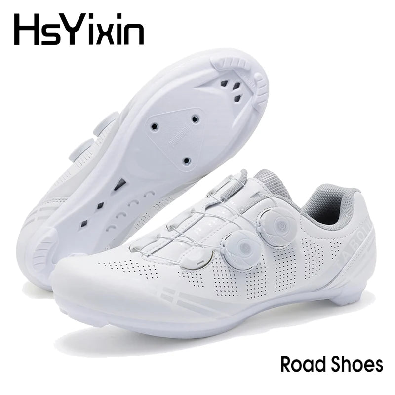 MTB Cycling Shoes with Self-Locking Cleats — Men's & Women's Road Bike Racing Bicycle Footwear