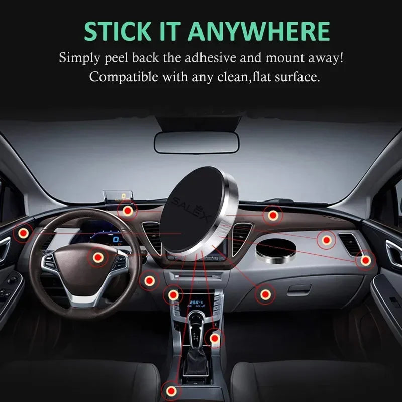 Magnetic Car Phone Holder — Universal Dashboard Mount for iPhone, Samsung, Xiaomi & Huawei