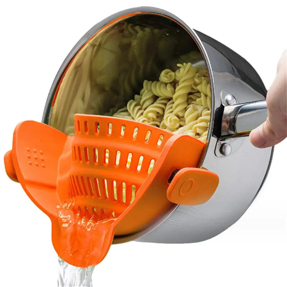 Adjustable Clip-On Pot Strainer — Universal Pasta & Vegetable Strainer for Pots, Pans & Bowls