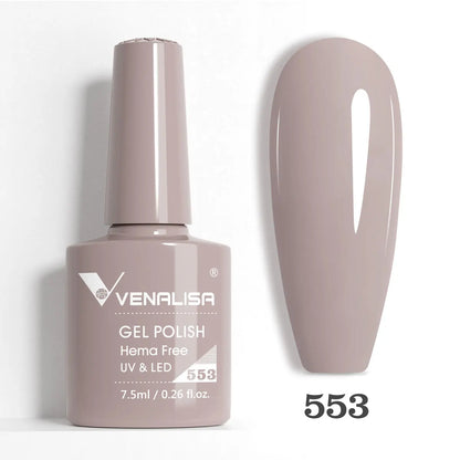 Venalisa HEMA-Free Glitter Gel Nail Polish — Full Coverage UV LED Soak-Off, Jelly Pink & Nude