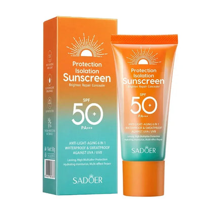 SPF50+ PA+++ Dual Tube Multi-Effect Facial Sunscreen — Brightening Solar Blocker