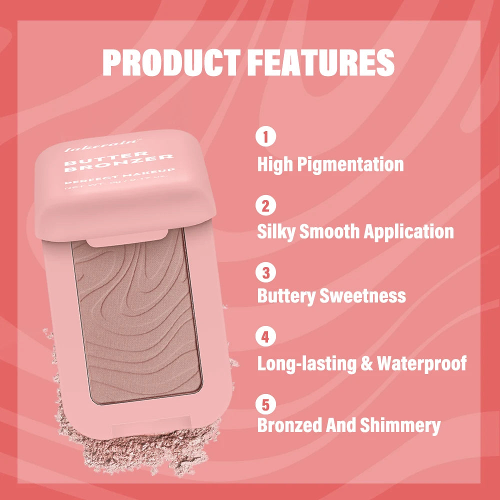 Lakerain Butter Bronzer Cream — Waterproof Shimmer Blush & Silky Monochrome Korean Face Cosmetic for Women
