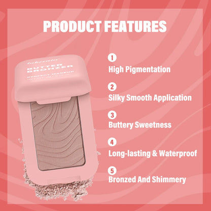 Lakerain Butter Bronzer Cream — Waterproof Shimmer Blush & Silky Monochrome Korean Face Cosmetic for Women
