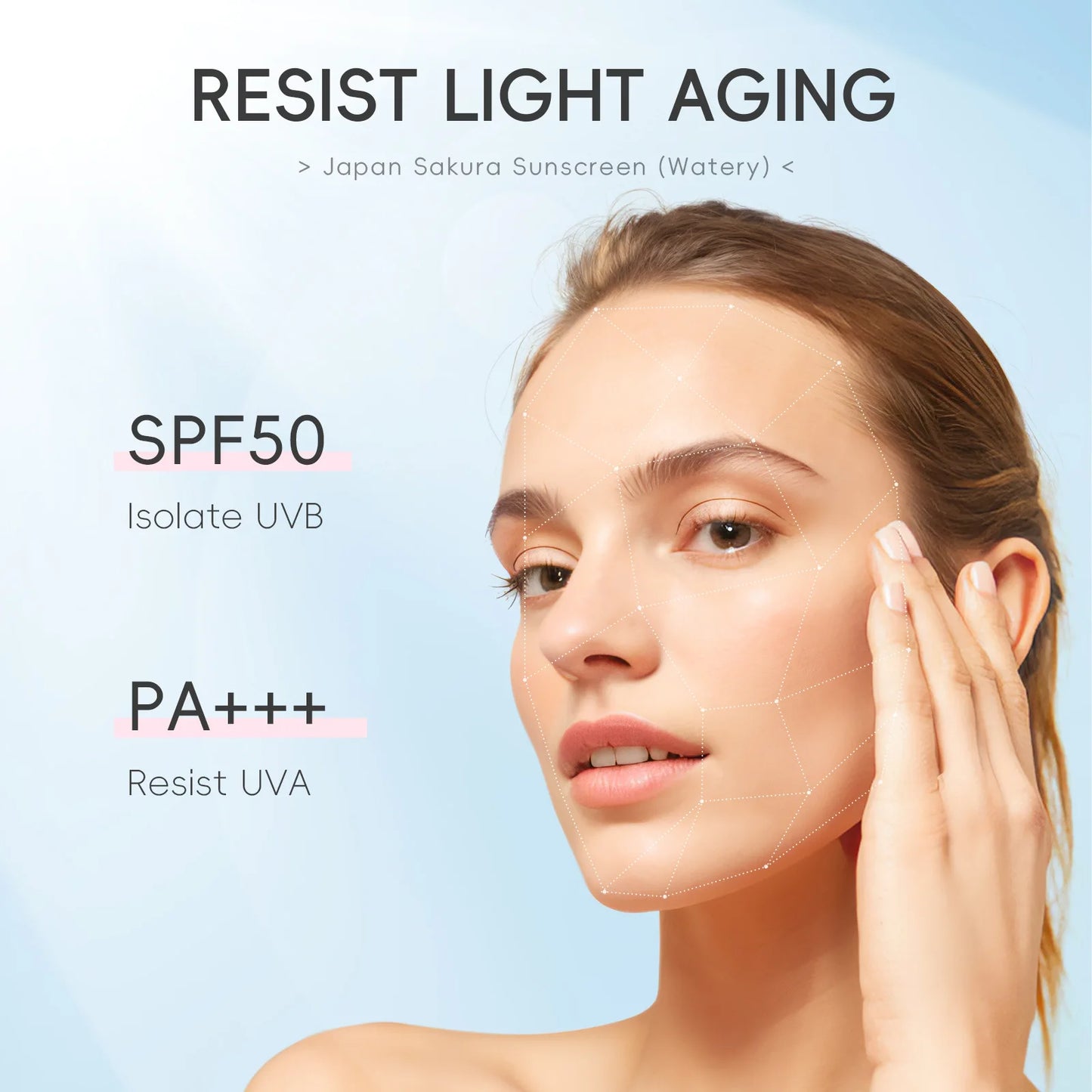 Laikou Sakura Moisturizing Sunscreen SPF50 — Gel Isolation Lotion, 50g