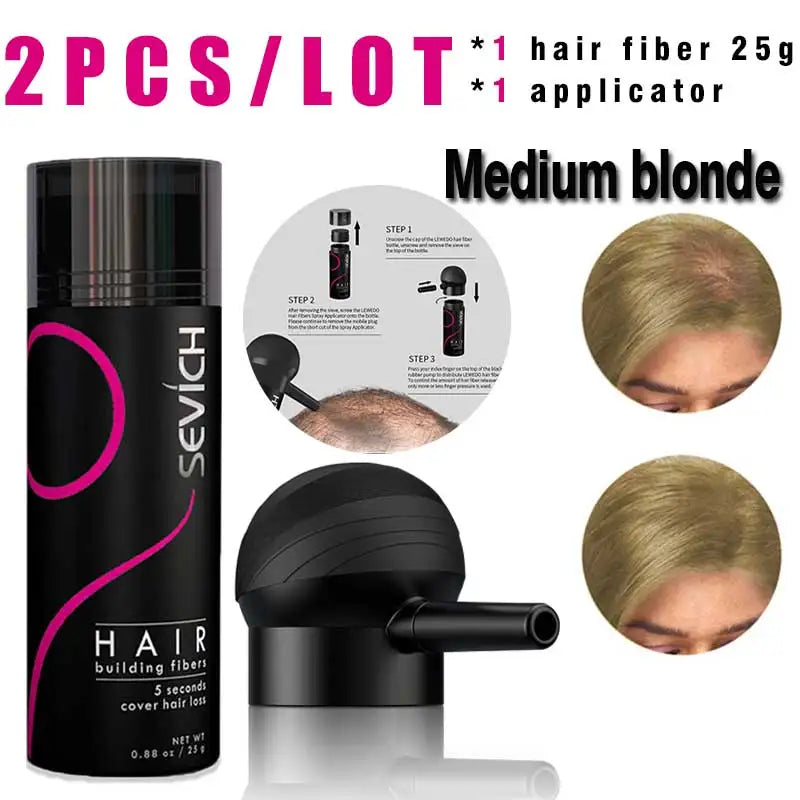 SEVICH Hair Building Fiber Set — Instant Volume & Coverage for Thinning Hair