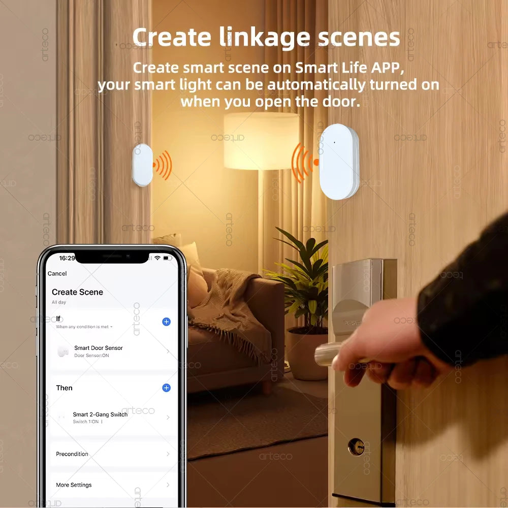 ZigBee Smart Door & Window Sensor — Magnetic Contact Open/Close Detector for Smart Home Security