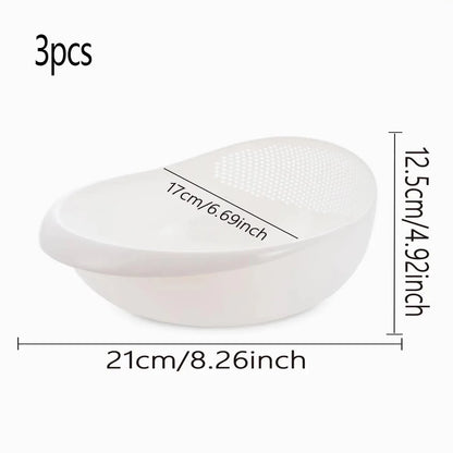 Double-Layer Colander & Drain Bowl with Handles – 1 or 3 Pack