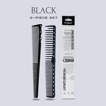 Professional Barbershop Dense Teeth Comb Set — Anti-Static Edge & Corner Comb for Flat Haircut & Styling