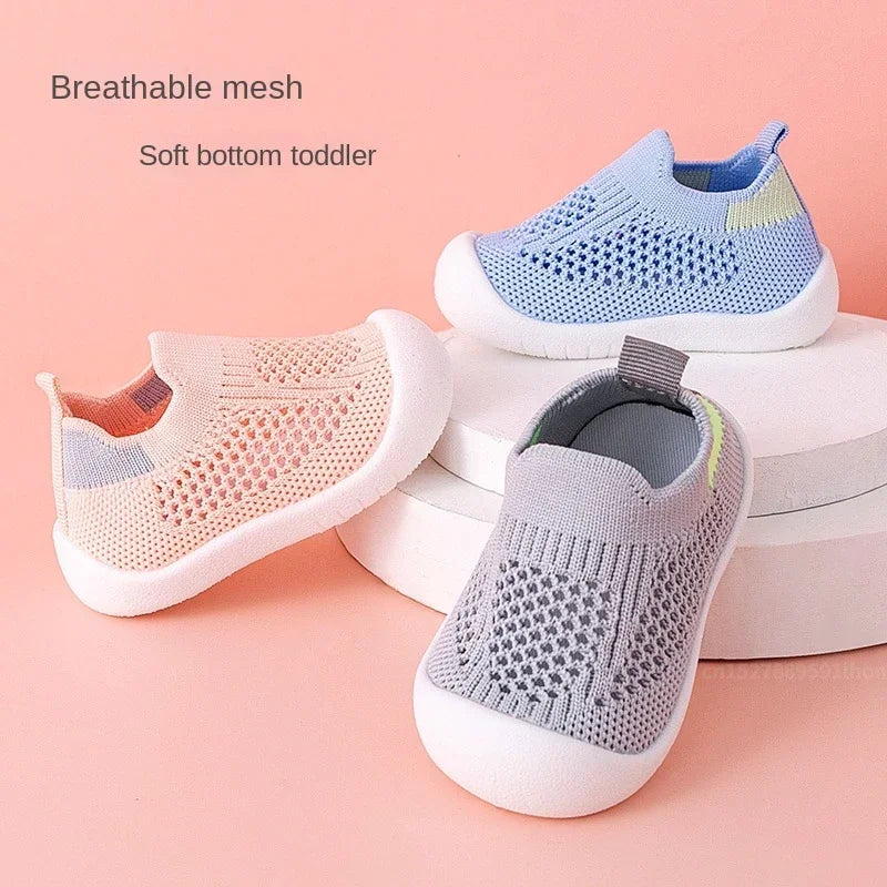 Toddler Breathable Knitted Slip-On Sneakers — Soft Non-Slip School Casual Shoes for Boys & Girls