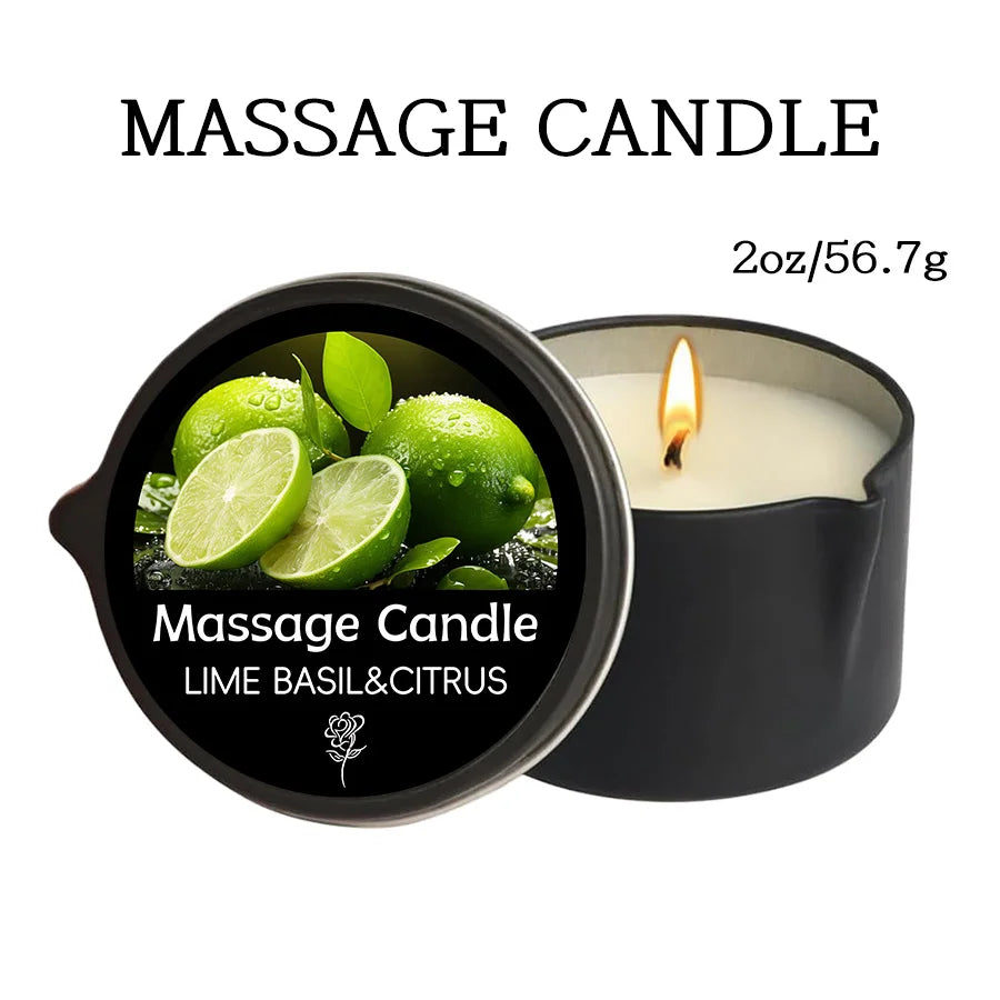 Massage Oil Scented Candle — Aromatherapy Spa Candle for Stress Relief & Skin Moisturizing