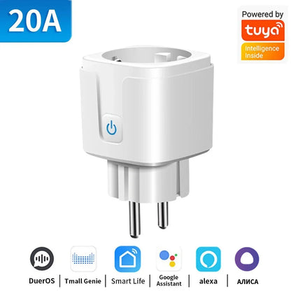 TNCE Tuya Smart Plug — WiFi & Zigbee 3.0 EU Socket with Power Monitor, 16A/20A, Alexa & Google Home