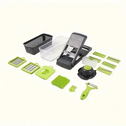 16-in-1 Multifunctional Vegetable Cutter Set — Dice, Slice, Shred & Grate Fruits and Vegetables