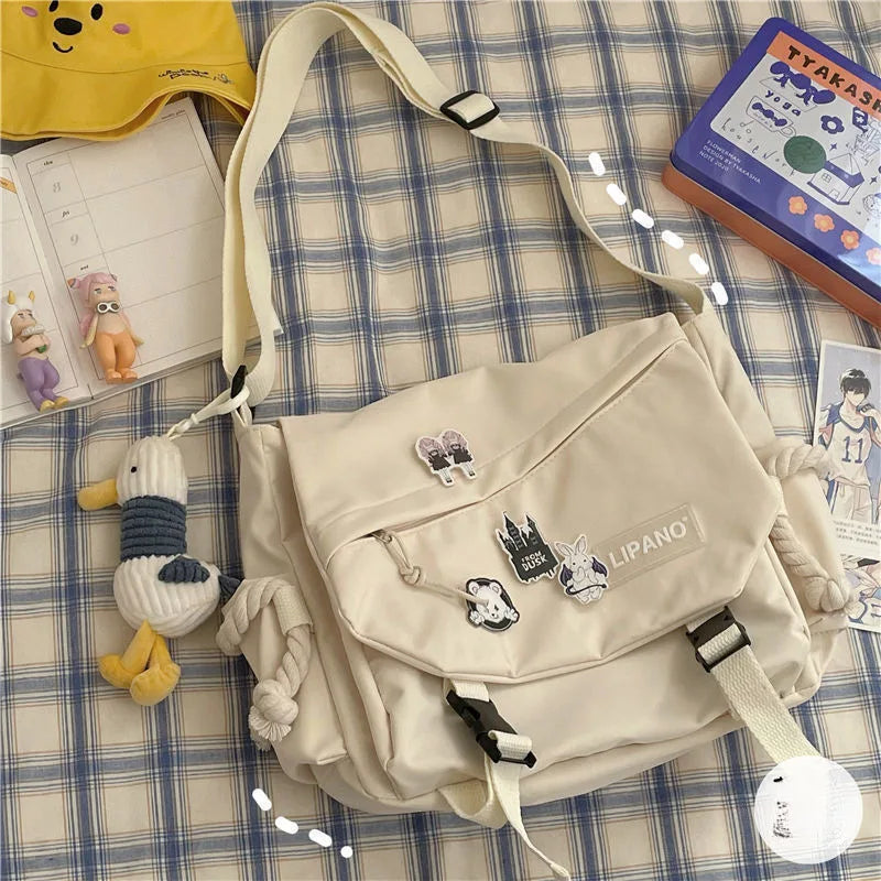 Korean Street Style Crossbody Bag — Versatile Shoulder & Messenger Bag