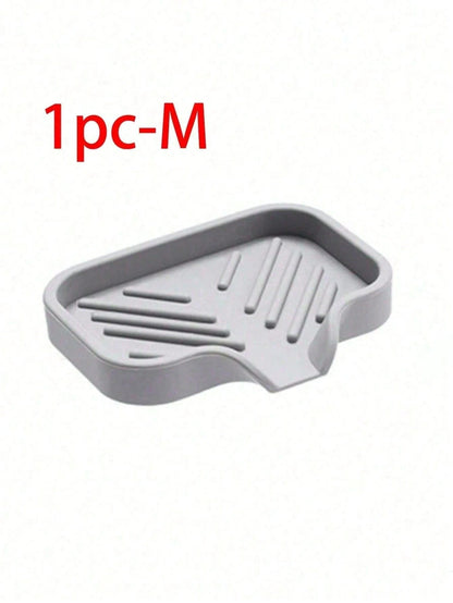 Silicone Sink Storage Tray — Drain Design Sponge & Soap Holder for Kitchen
