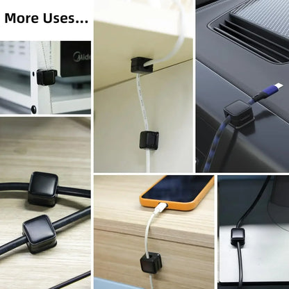 Magnetic Cable Clips — Adjustable Under-Desk Cord Holder & Cable Management Organizer (3-12 Pack)