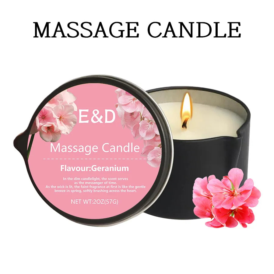Massage Oil Scented Candle — Aromatherapy Spa Candle for Stress Relief & Skin Moisturizing