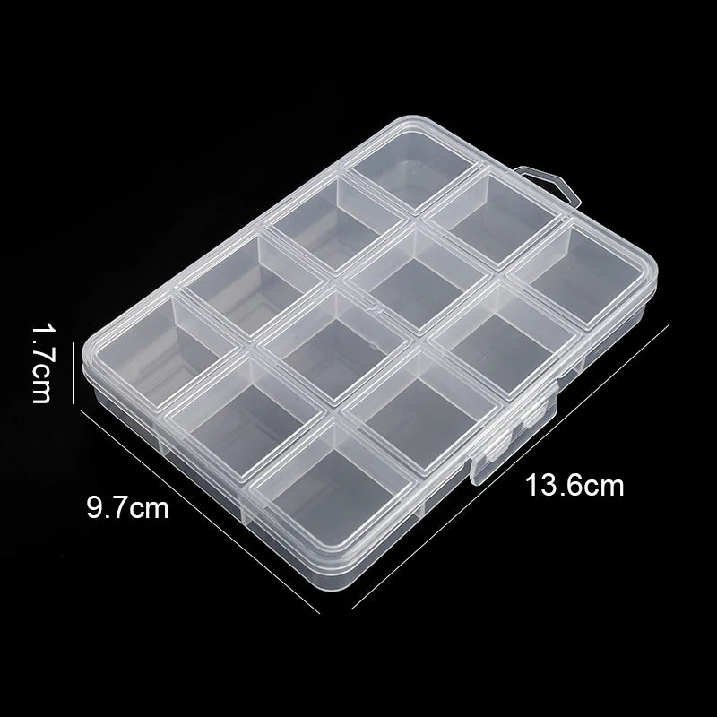 Clear Plastic Jewelry & Bead Storage Organizer Box — Earring & Accessory Display Case