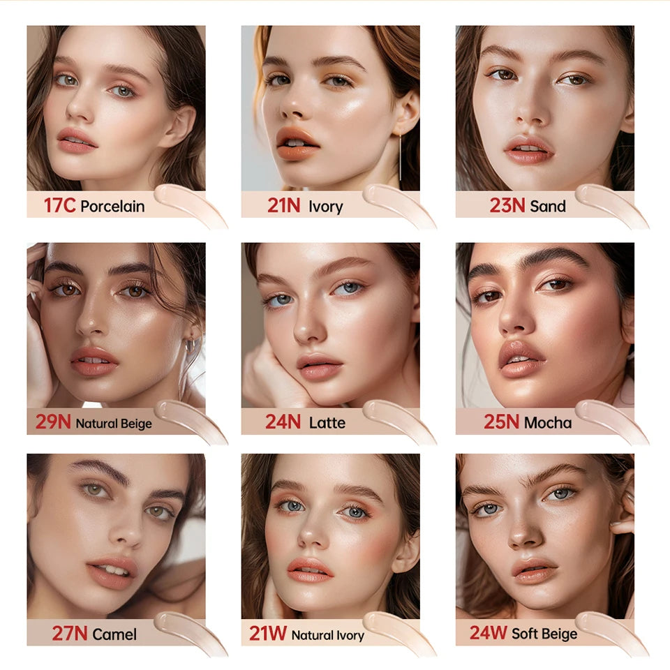 Sunscreen Cushion Foundation — Full Coverage Waterproof Long-Lasting Concealer & SPF Makeup
