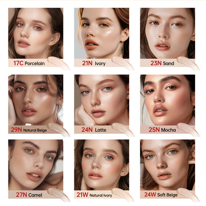 Sunscreen Cushion Foundation — Full Coverage Waterproof Long-Lasting Concealer & SPF Makeup