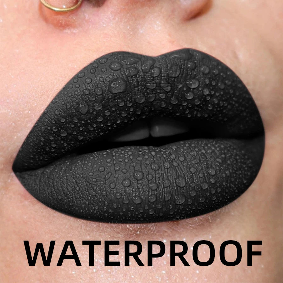 19-Color Matte Velvet Liquid Lipstick — Waterproof Long-Lasting Lip Glaze in Nude, Red & Black Shades