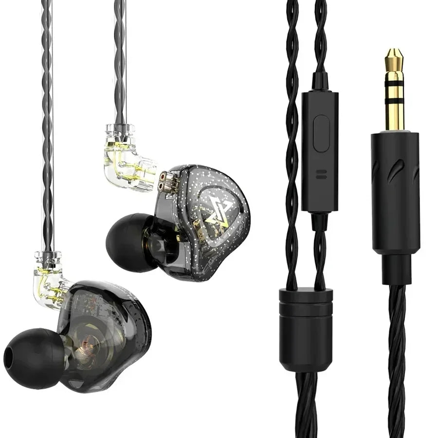 QKZ AK6 In-Ear HIFI Earphones — 6 Dynamic Drivers, Stereo Bass Subwoofer Monitor Earbuds with Mic