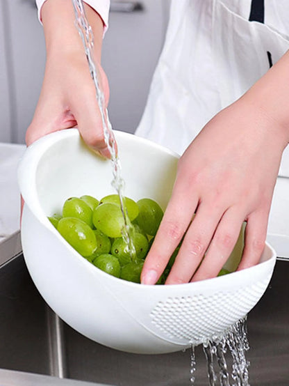 Double-Layer Colander & Drain Bowl with Handles – 1 or 3 Pack