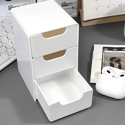 3-Tier Desk Organizer with Storage Drawers — Portable Partition Box for Stationery, Jewelry & Cosmetics