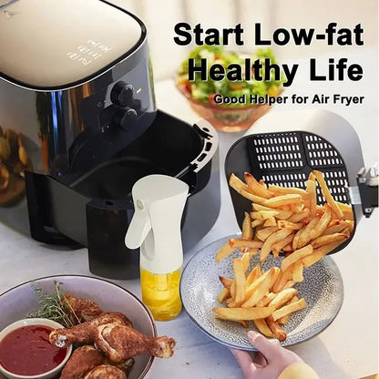Kitchen Oil Spray Bottle — 200/300/500ml Mist Sprayer & Oil Brush for Cooking, BBQ & Baking
