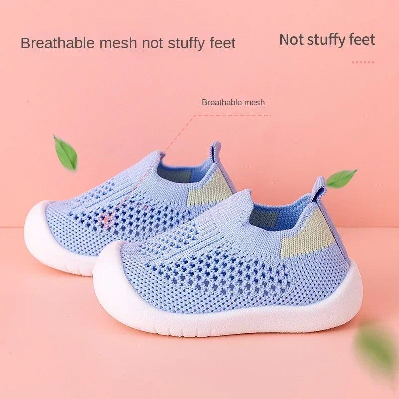 Toddler Breathable Knitted Slip-On Sneakers — Soft Non-Slip School Casual Shoes for Boys & Girls