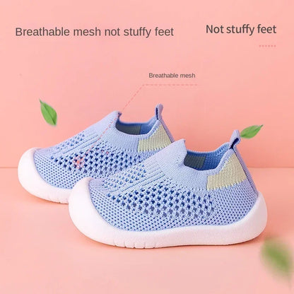 Toddler Breathable Knitted Slip-On Sneakers — Soft Non-Slip School Casual Shoes for Boys & Girls