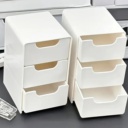 3-Tier Desk Organizer with Storage Drawers — Portable Partition Box for Stationery, Jewelry & Cosmetics