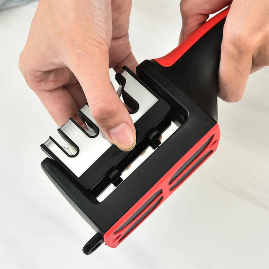 4-Segment Multi-Function Knife Sharpener — Handheld 3-Stage Kitchen Blade Sharpening Tool