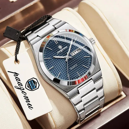 PAAZOMU Luxury Men's Chronograph Watch — Luminous Waterproof Quartz Watch with Date Display