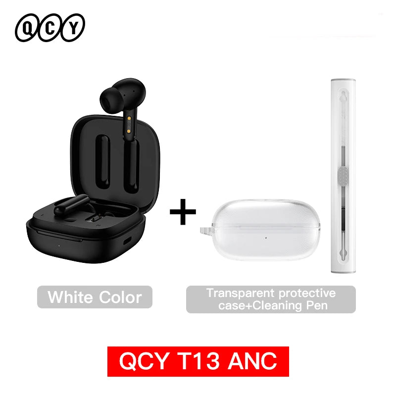 QCY T13 ANC Wireless Earbuds — Bluetooth 5.3, Active Noise Cancellation & 4-Mic ENC for Clear Calls