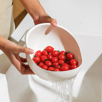 Double-Layer Colander & Drain Bowl with Handles – 1 or 3 Pack
