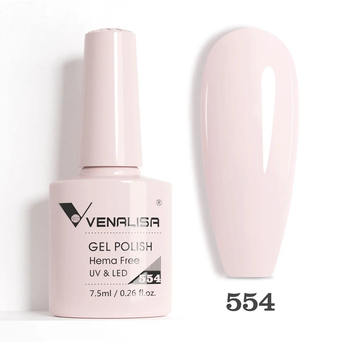 Venalisa HEMA-Free Glitter Gel Nail Polish — Full Coverage UV LED Soak-Off, Jelly Pink & Nude