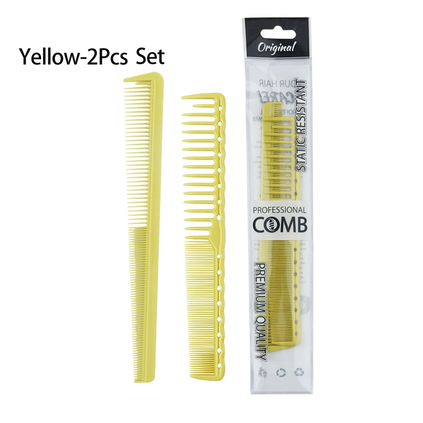 Professional Barbershop Dense Teeth Comb Set — Anti-Static Edge & Corner Comb for Flat Haircut & Styling