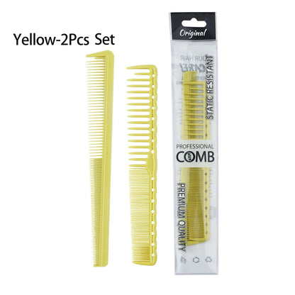 Professional Barbershop Dense Teeth Comb Set — Anti-Static Edge & Corner Comb for Flat Haircut & Styling