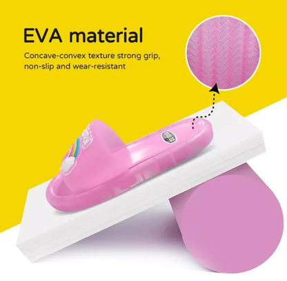Kids Cartoon Unicorn Light-Up Slippers — Cute Animal Print Bathroom Toddler Shoes for Boys & Girls